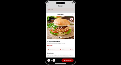 Qweek — Burger product detail & add to cart